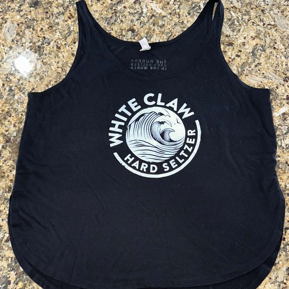 White Claw Seltzer Black Tank Top, women’s medium